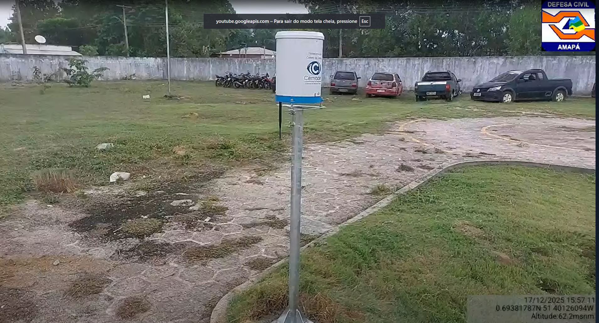 Instalação concluída do pluviômetro no SUPER FÁCIL em Porto Grande.
