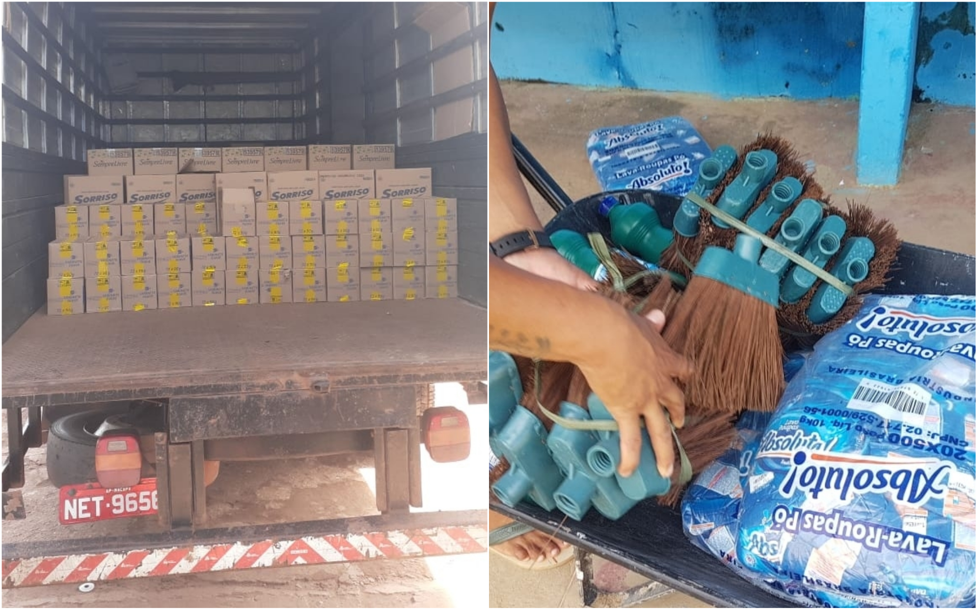 Distribuição de itens de higiene e limpeza