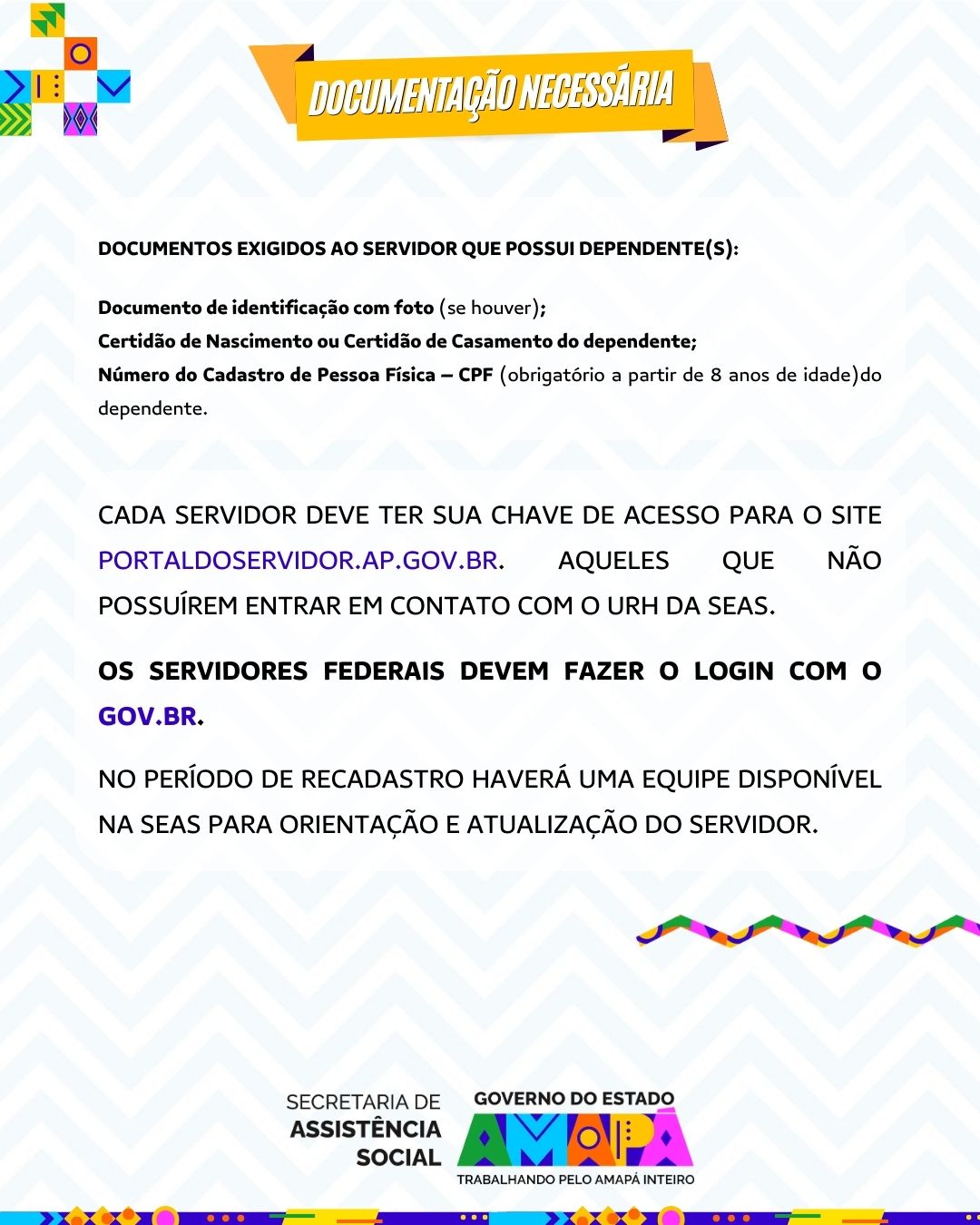 Documentação necessária - Dependentes