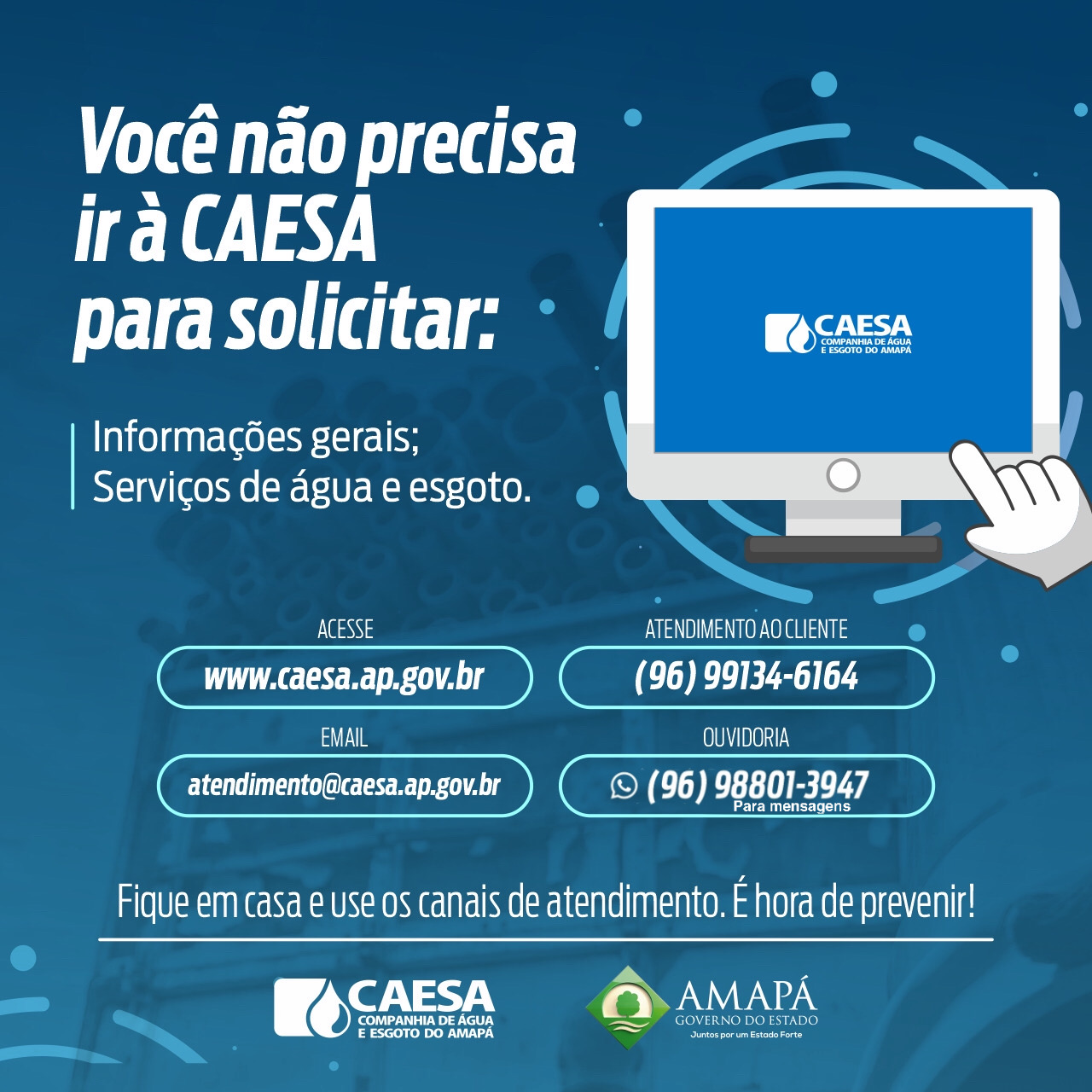 Caesa mantém teletrabalho e suspensão do atendimento presencial até 18 de maio