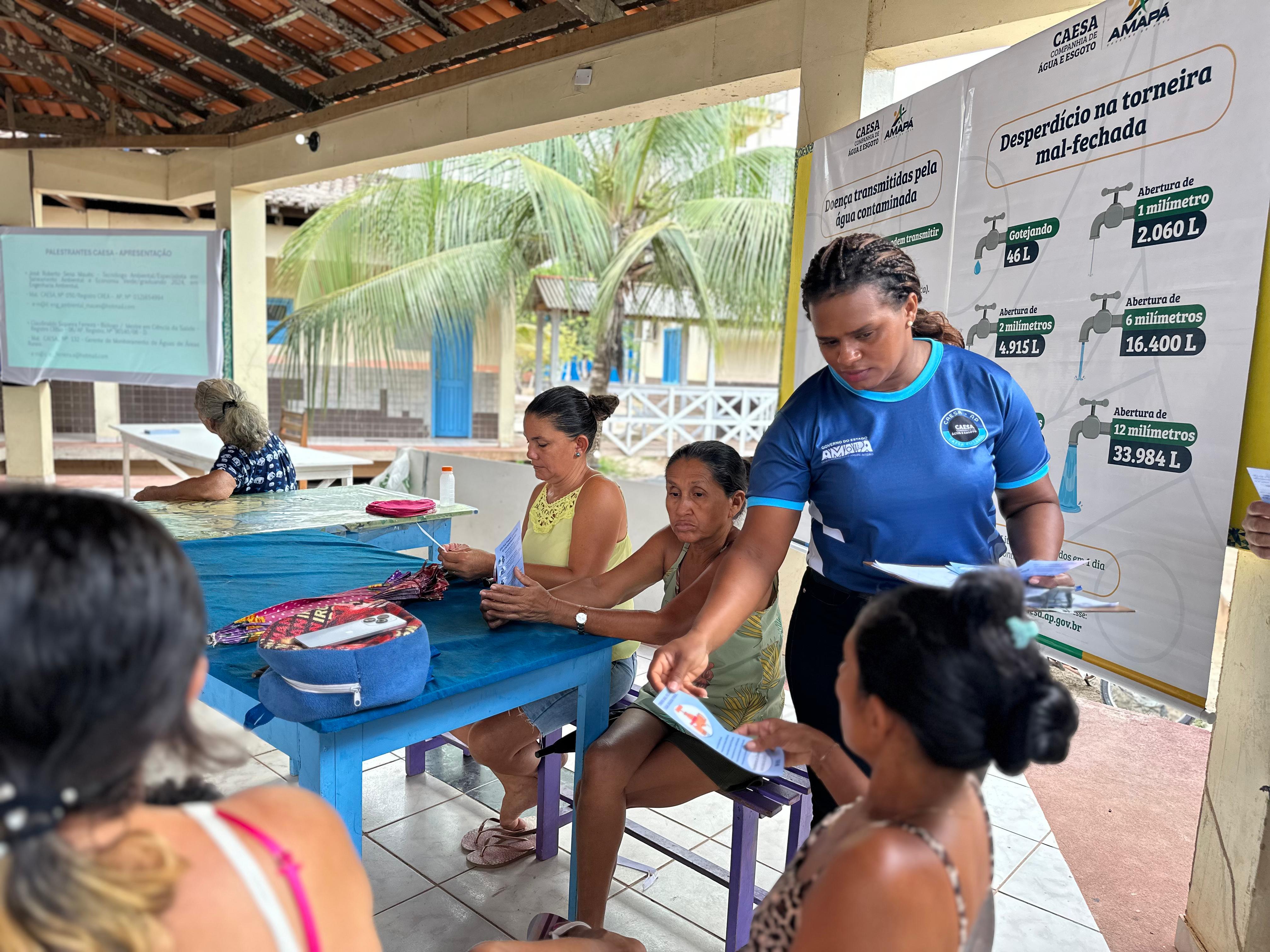 Uso sustentável da água e prevenção de doenças são temas de ação da Caesa no distrito de Anauerapucu, em Santana