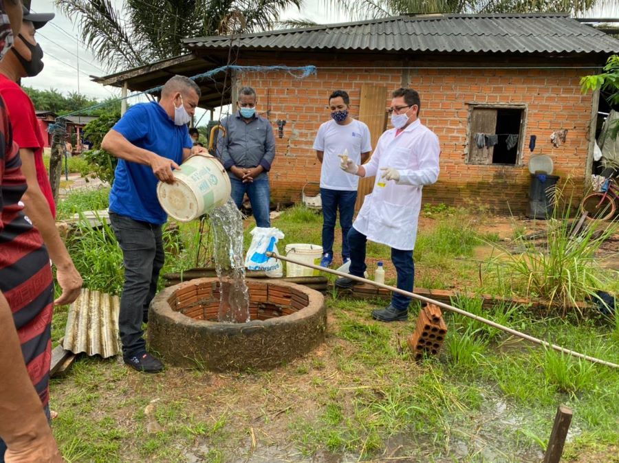 Caesa coordena desinfecção de poços residenciais atingidos pela enchente em Calçoene