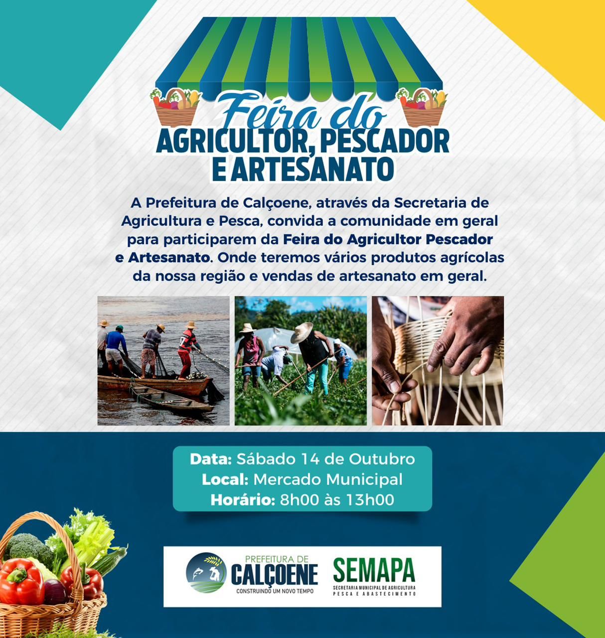 Feira do Agricultor, Pescador e Artesanato de Calçoene no dia 14 de outubro