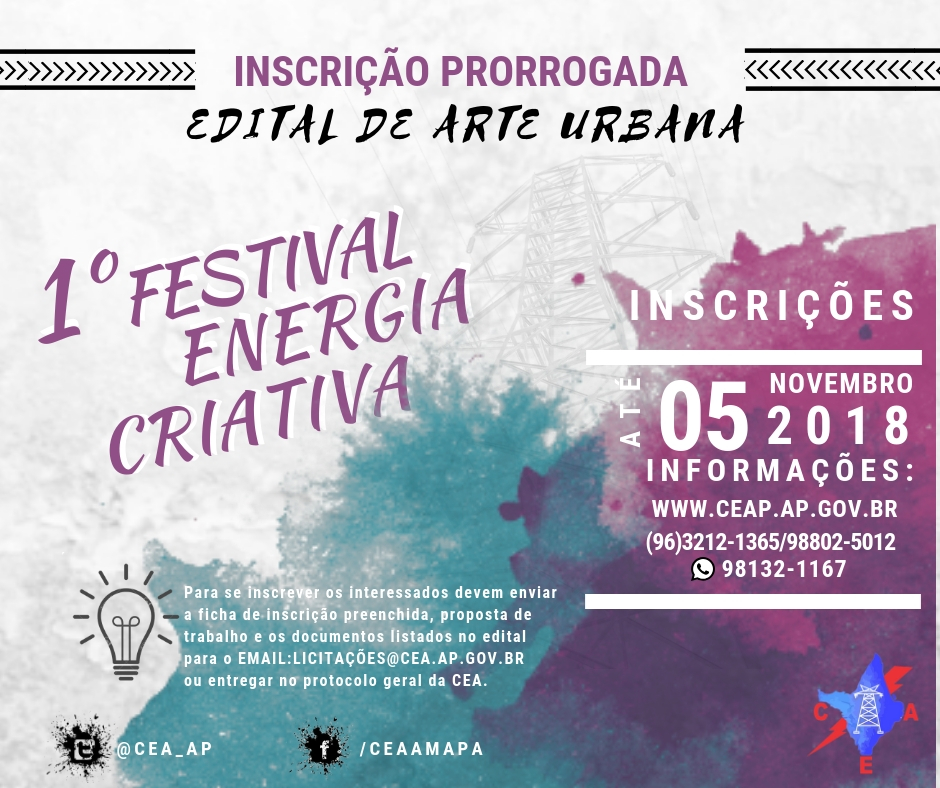 CEA prorroga inscrições do 1° Festival Energia Criativa 