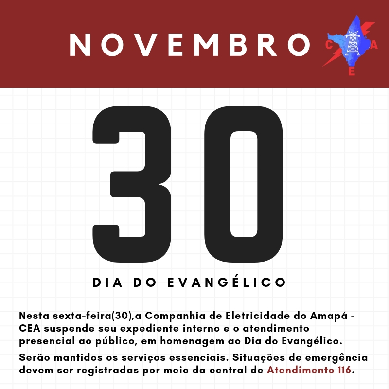 Dia do Evangélico: CEA suspende expediente nesta sexta-feira (30)