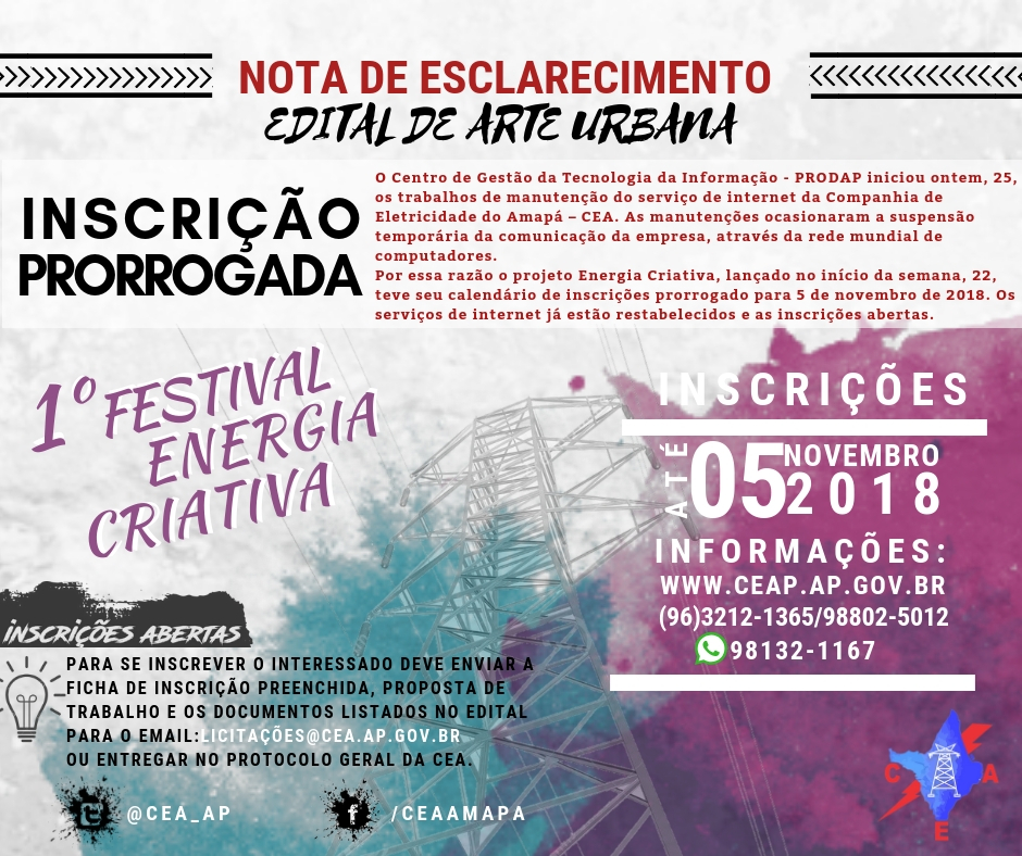 Nota de Esclarecimento – Inscrição Prorrogada