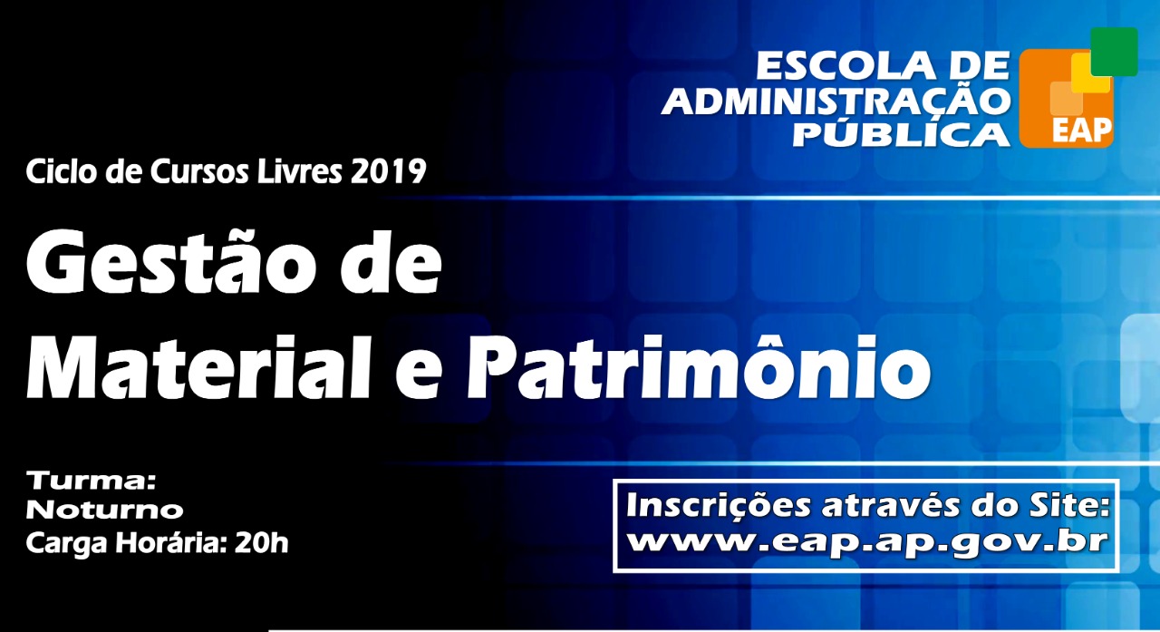 Inscrições Abertas para o Curso de Gestão de Material e Patrimônio.