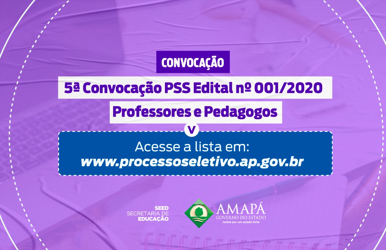 Governo convoca professores e pedagogos classificados no cadastro reserva do PSS 2020