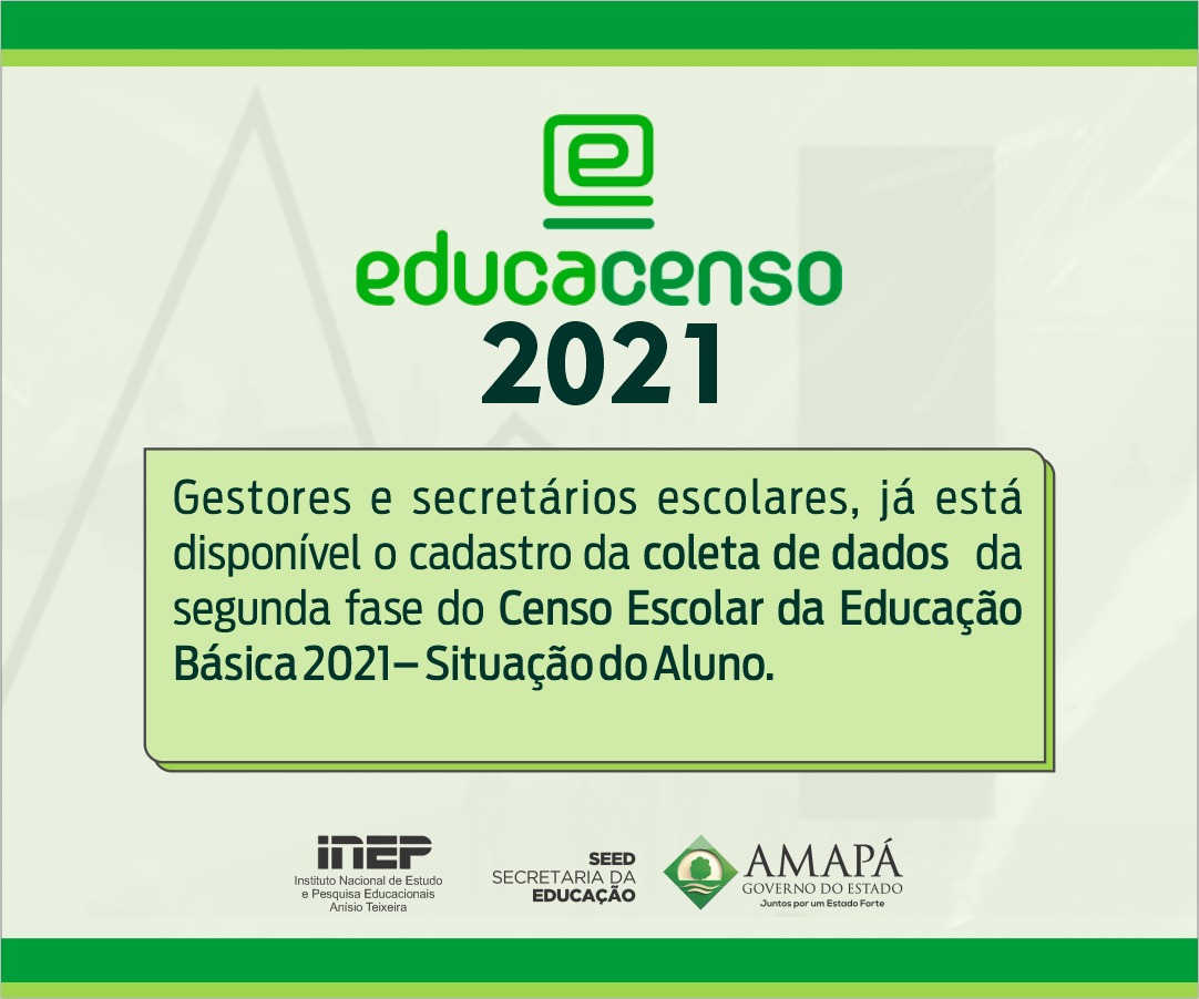 Gestores e secretários já podem realizar cadastro da segunda etapa do Censo Escolar 2021