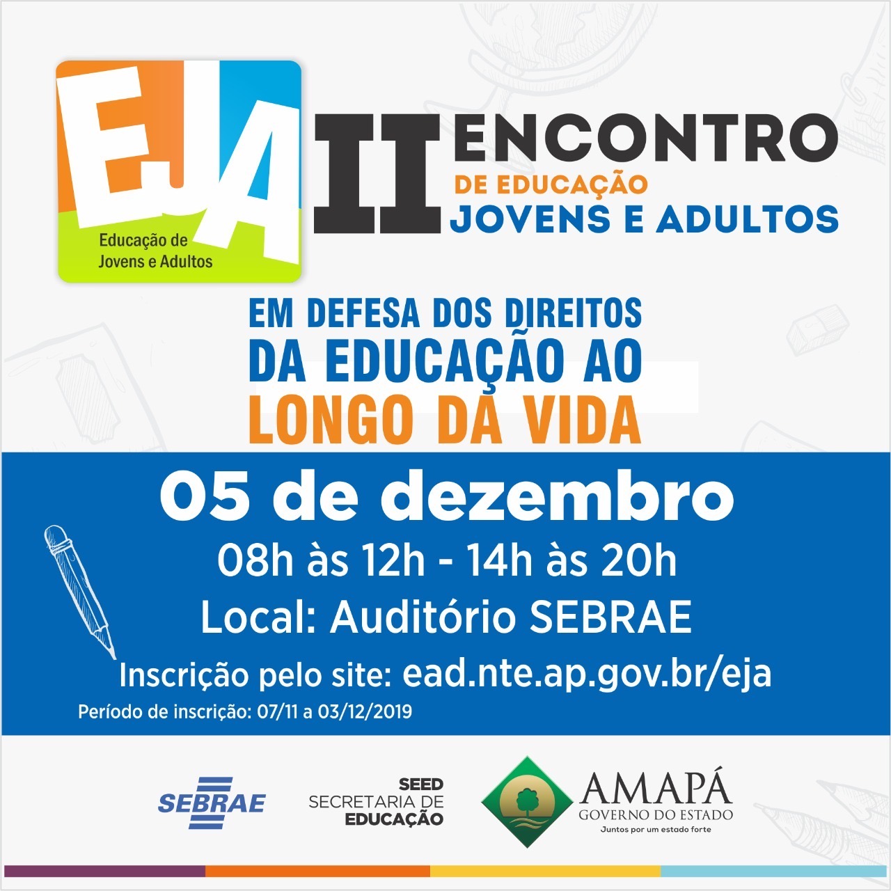 Abertas as inscrições para encontro de educação de jovens e adultos