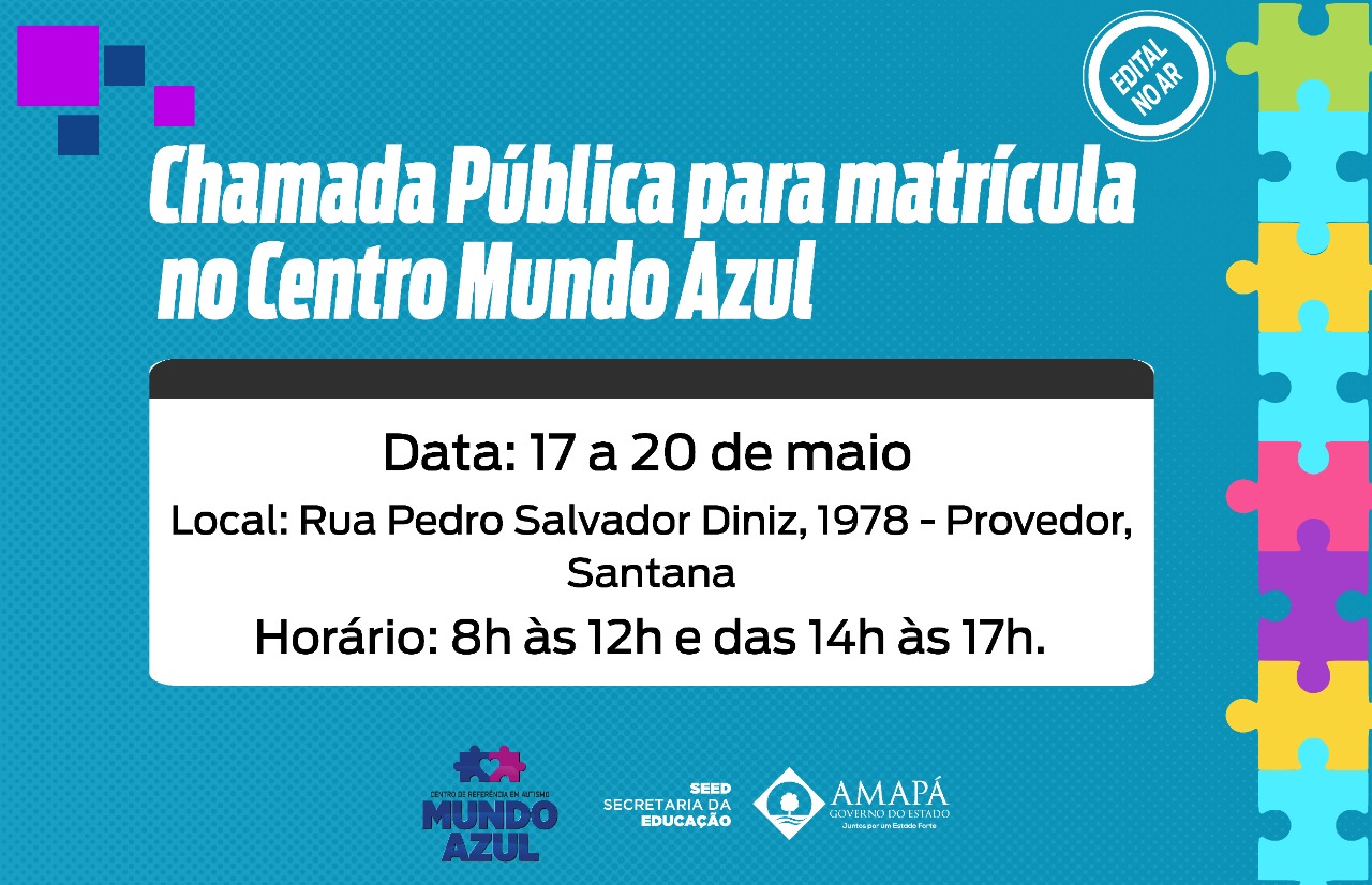 Estão abertas as matrículas para o Centro Mundo Azul, em Santana