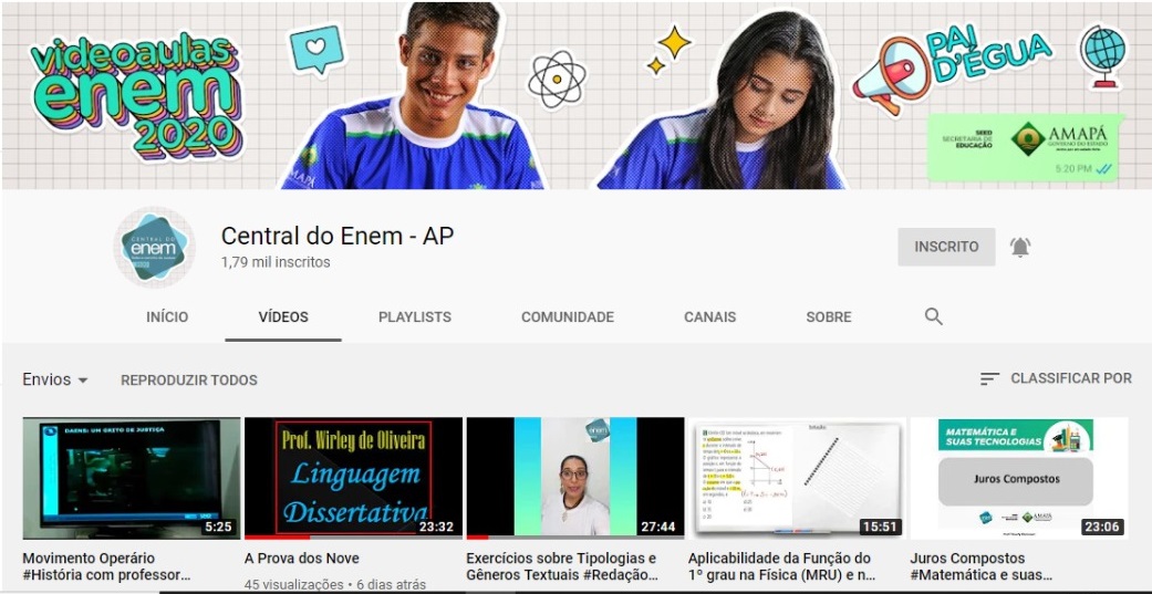 Com mais de 100 videoaulas, canal da Central do Enem no YouTube garante preparação aos estudantes nas férias