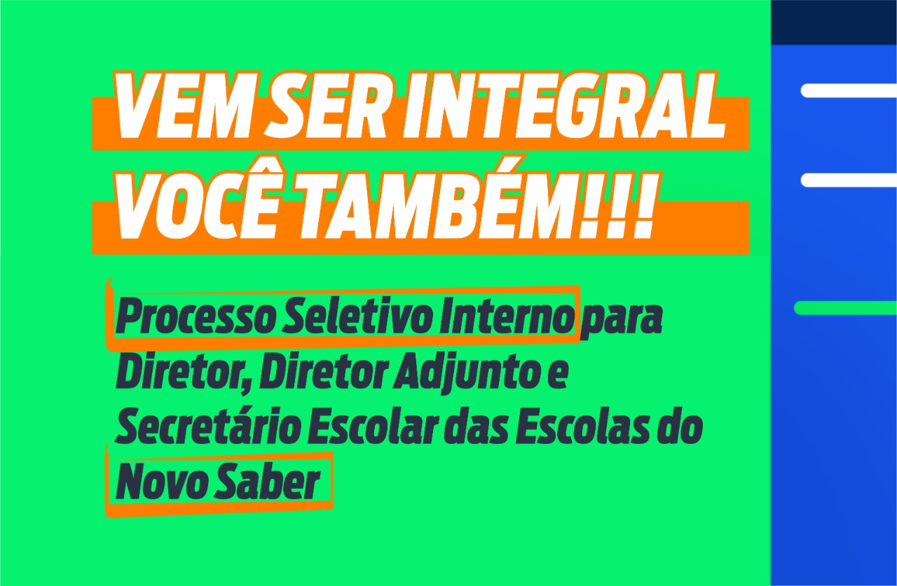 Novo Saber: Governo abre processo seletivo interno para profissionais da Educação