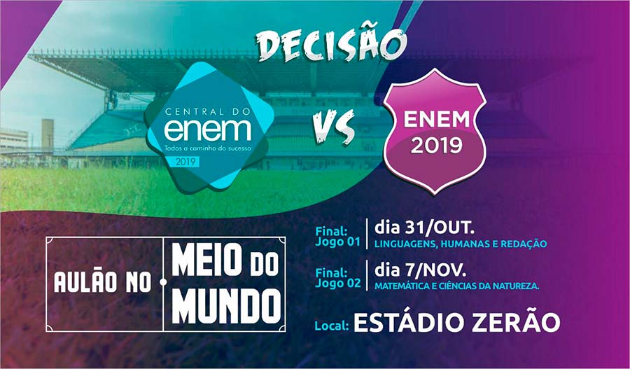 Aulão no Meio do Mundo: Central do Enem fará revisão para 5 mil pessoas no Estádio Zerão