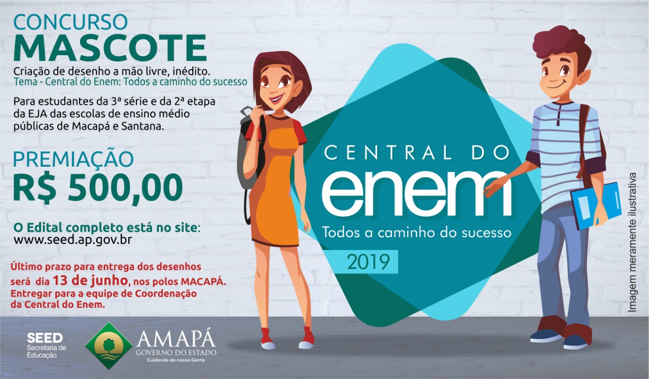 Concurso para criação de mascote da Central do Enem recebe desenhos até quinta-feira, 13