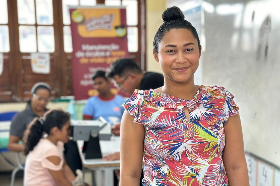 ‘Muito legal essa integração com a comunidade’, diz ex-aluna atendida em ação social da Escola Estadual Predicanda Lopes, em Macapá 