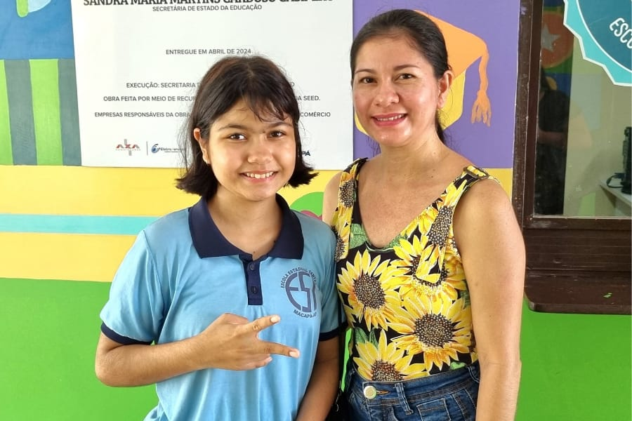 ‘Garante mais qualidade de ensino para os alunos e segurança para os pais’, diz recepcionista sobre reforma da Escola Estadual Santa Inês, em Macapá 