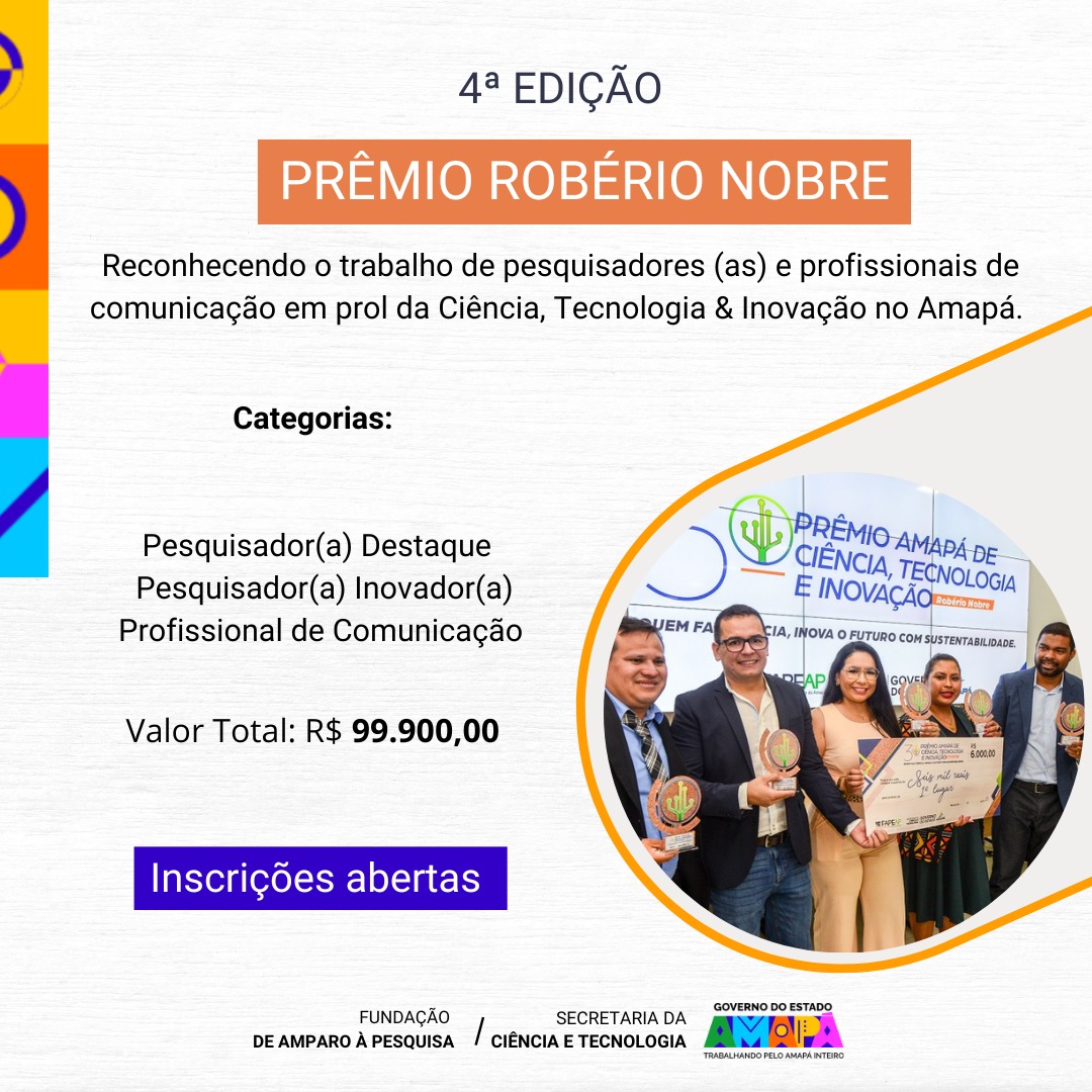 FAPEAP e SETEC lançam o Edital do Prêmio 