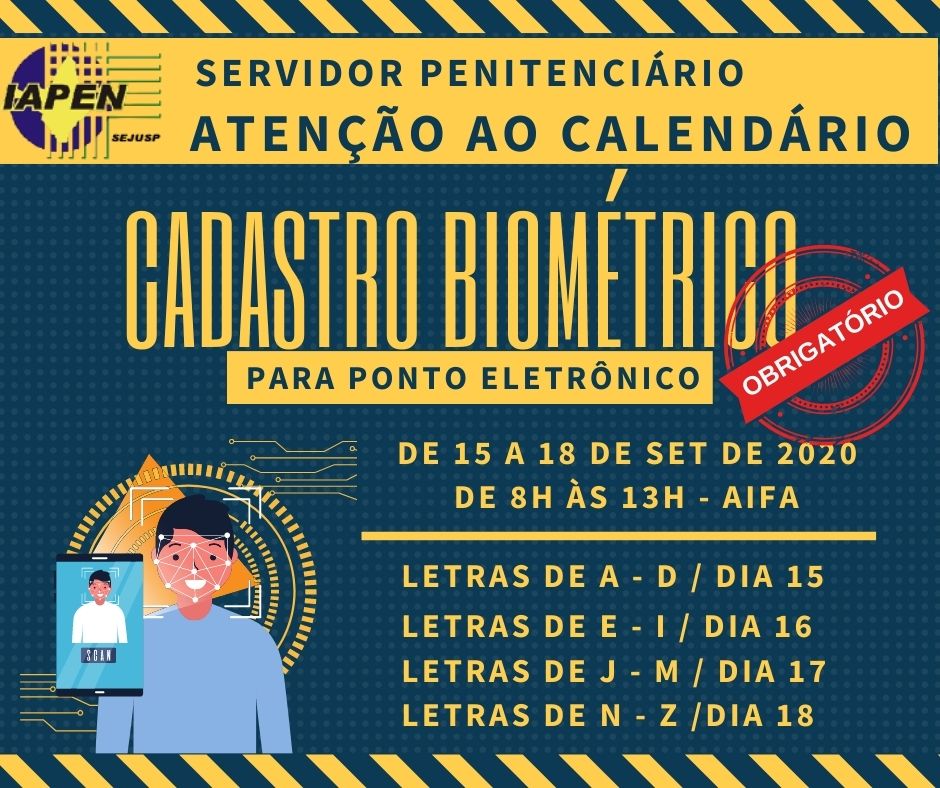 Servidores do IAPEN terão quatro dias para realizarem cadastro biométrico 