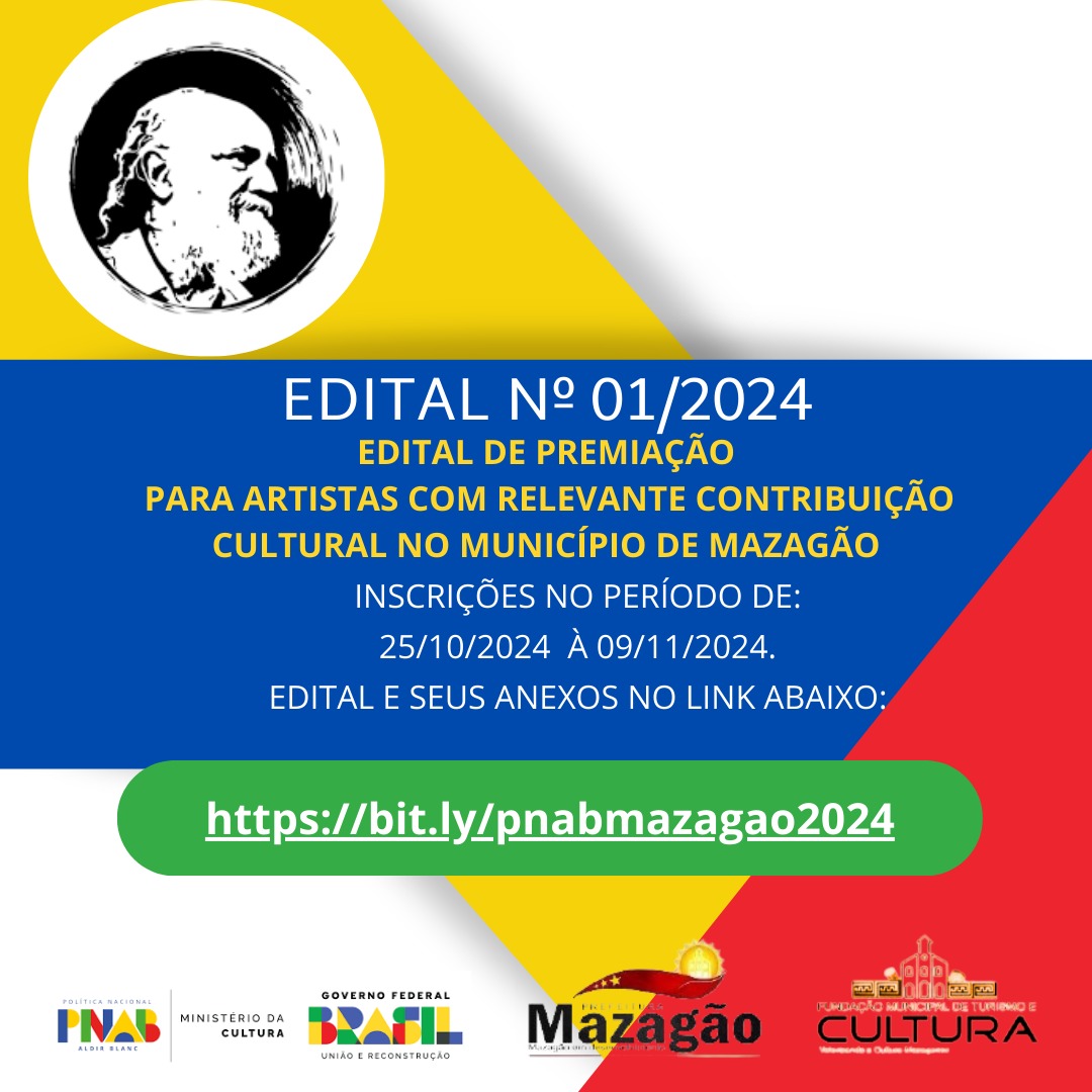 LANÇAMENTO DO EDITAL DE PREMIAÇÃO PARA ARTISTAS EM MAZAGÃO!