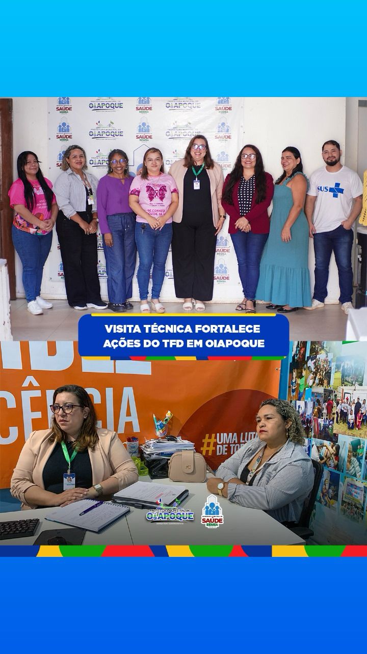 visita técnica da Enfermeira Mestre Michele de Souza Pontes Oliveira, Gerente Geral do Projeto Diretrizes em Saúde – GAB. ATENÇÃO À SAÚDE /SESA-AP, e de Emília Palheta Ramos, 