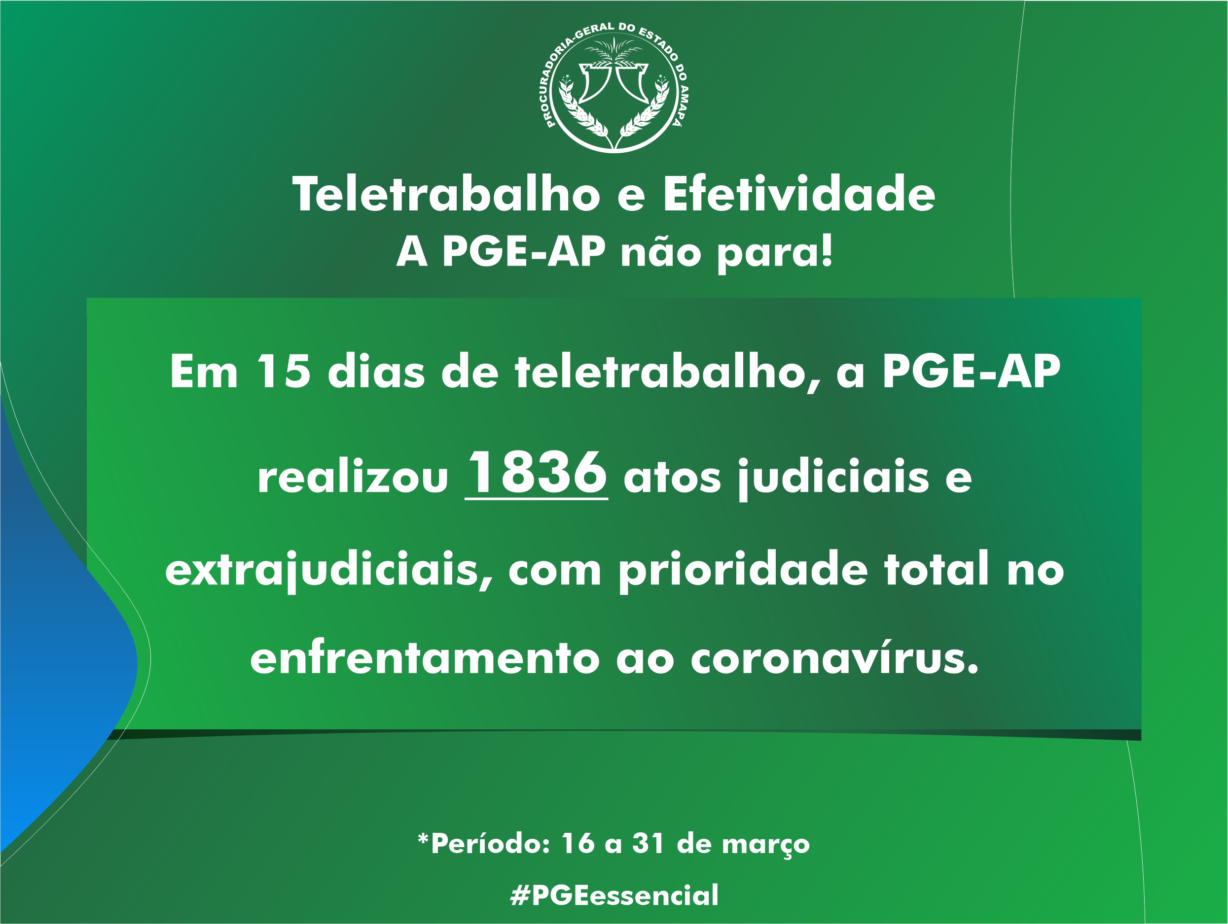 ATUAÇÃO DA PGE EM 15 DIAS DE QUARENTENA