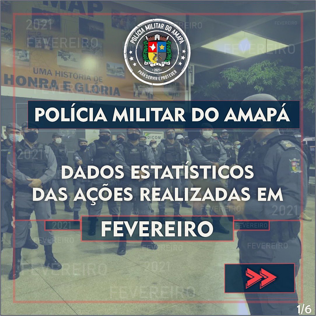 Polícia Militar do Amapá divulga os dados estatísticos das ações realizadas em fevereiro de 2021