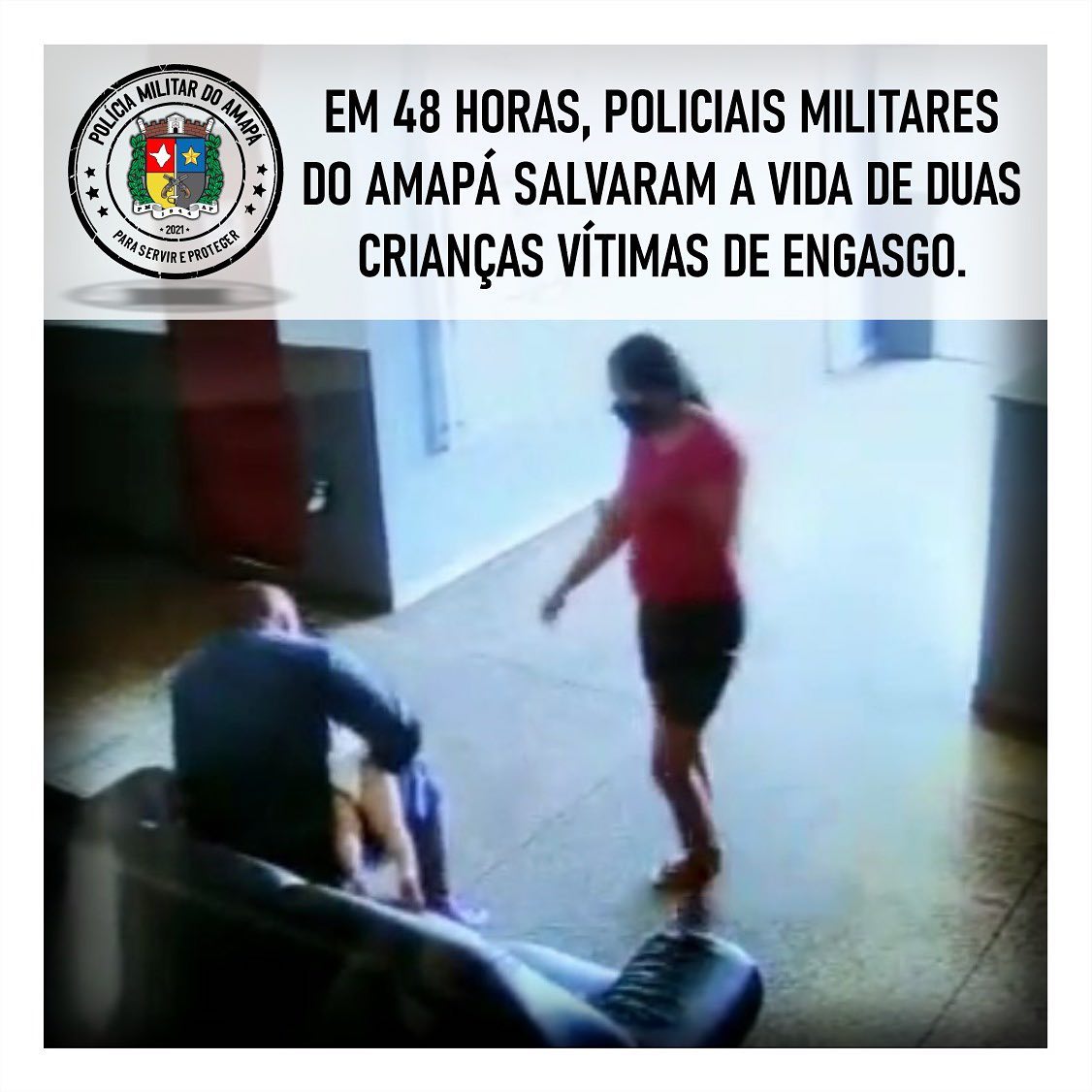 Em 48 horas, policiais militares do Amapá salvaram a vida de duas crianças vítimas de engasgo