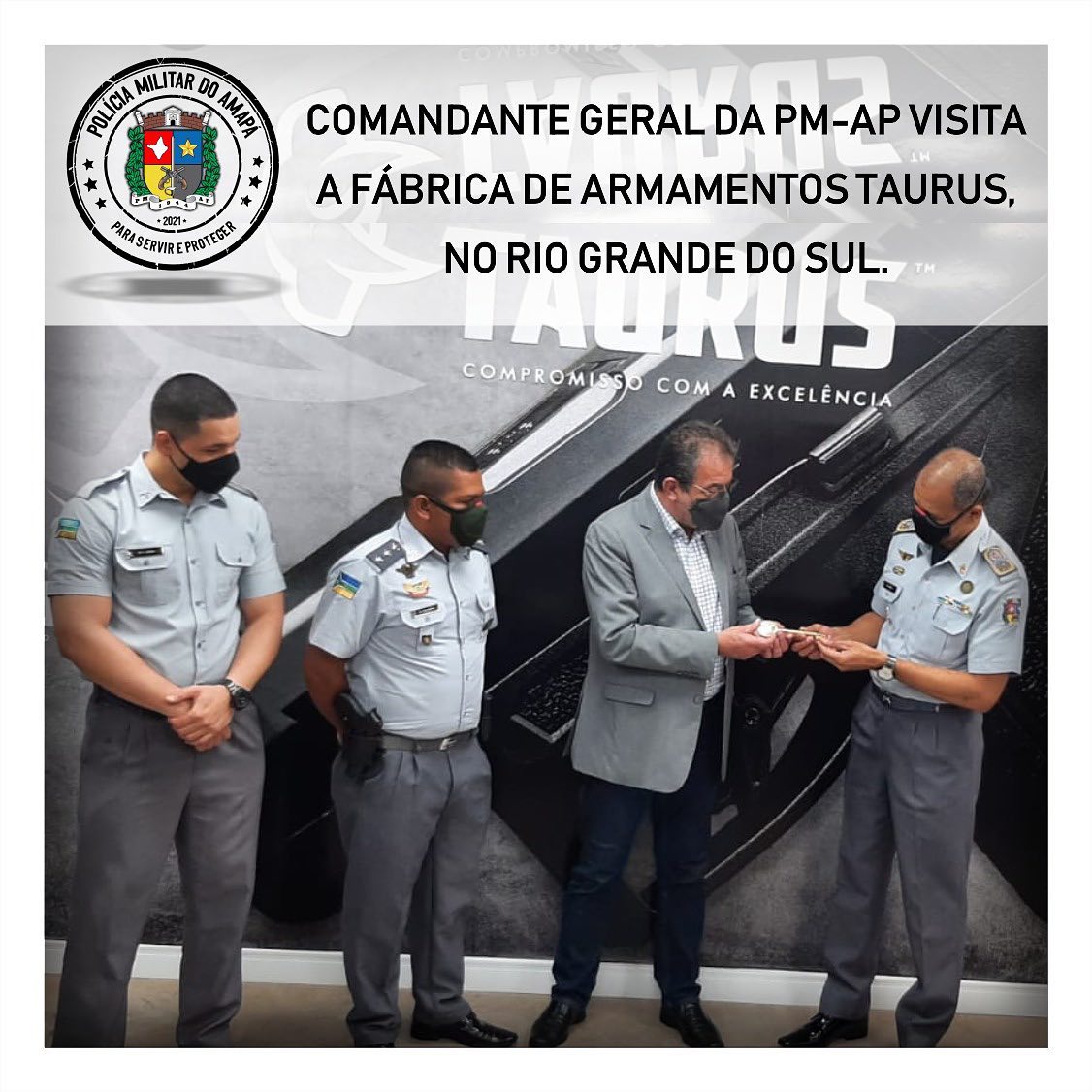 Comandante Geral da PM-AP visita a fábrica de armamentos Taurus no Rio Grande do Sul