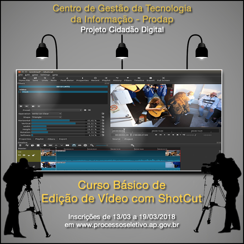 Prodap lança Edital para o curso de Edição de Vídeo, inscrições começam nesta terça-feira (13) 