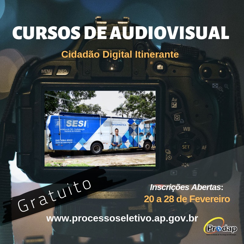 Governo do Amapá oferta cursos de audiovisual gratuito em Tartarugalzinho