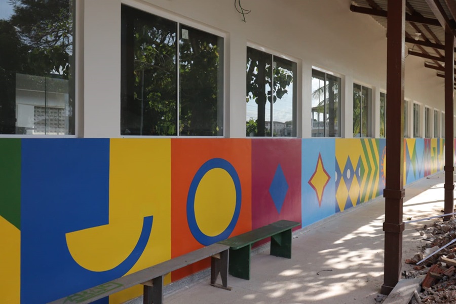 Em reforma, Escola Estadual Coaracy Nunes recebe nova identidade visual inspirada nas florestas e biodiversidade do Amapá