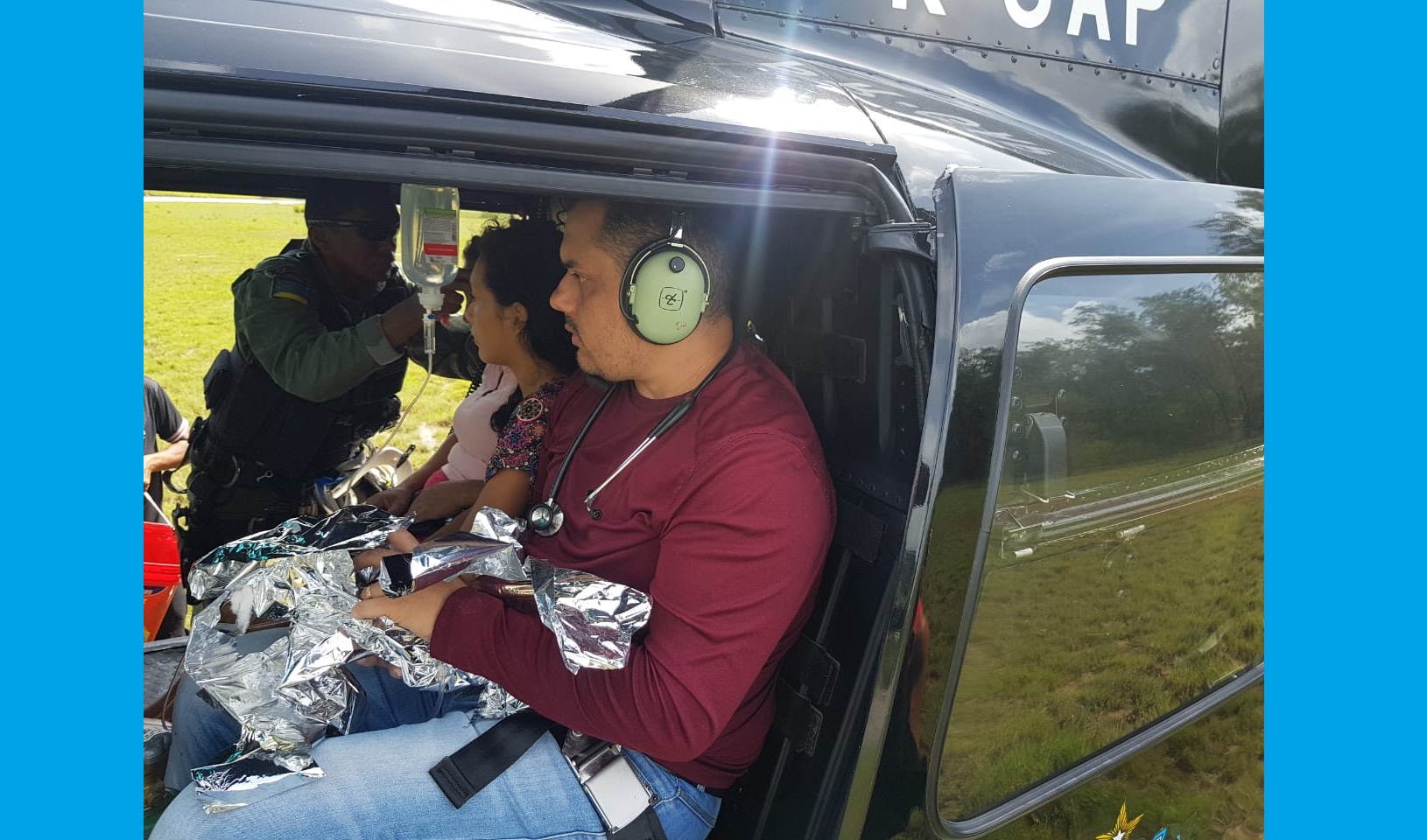 HELICÓPTERO DO GTA-SEJUSP SALVA MÃE E FILHA NO BAILIQUE