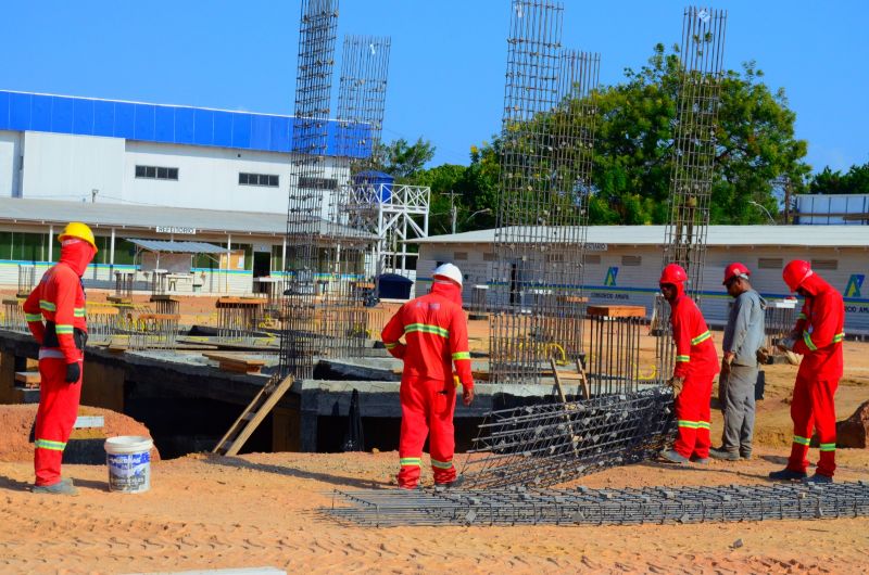 Obras do Novo HE: Governo do Amapá inicia bases da supraestrutura, responsável por suportar o peso da edificação