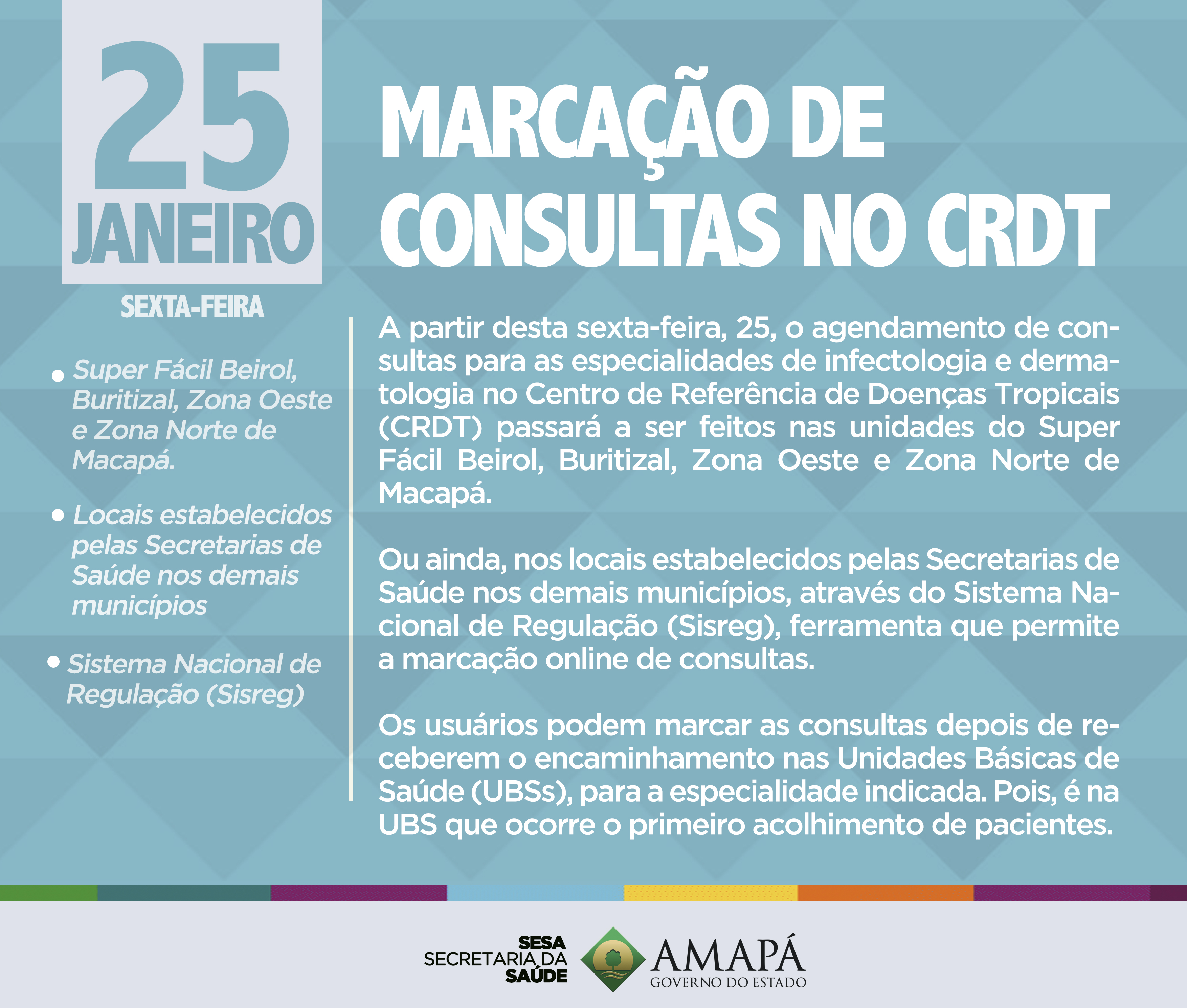 Aviso sobre marcação de consultas no CRDT