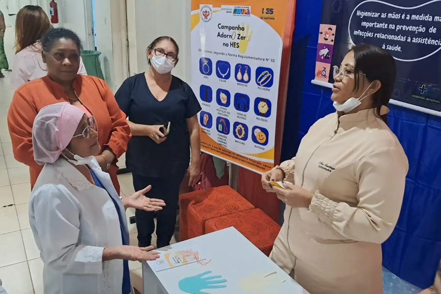 Hospital Estadual de Santana lança campanha 'Adorno Zero' entre profissionais da saúde