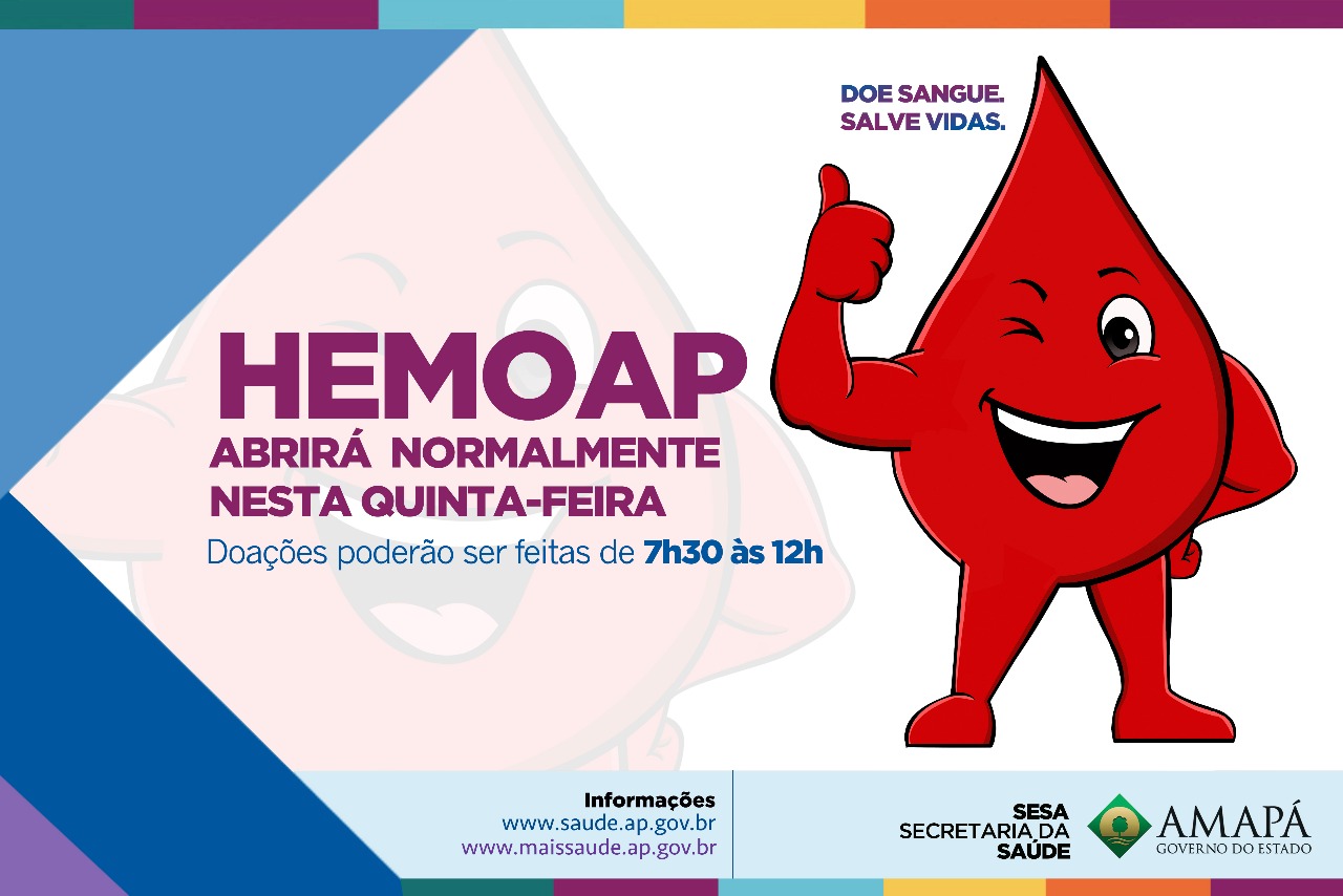 Hemoap abrirá para doações nesta quinta-feira, 29