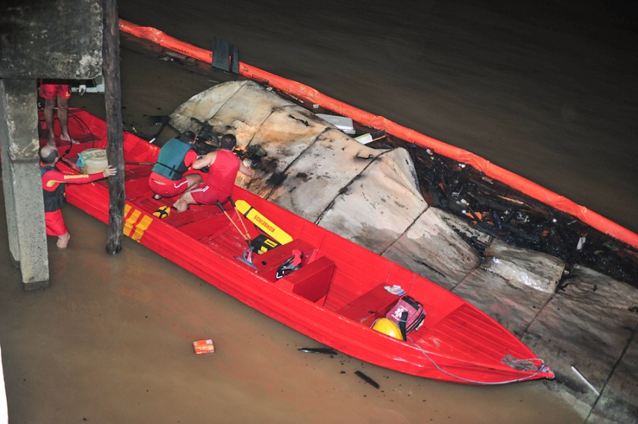 Vítimas de explosão de barco são atendidas no HE; uma já recebeu alta