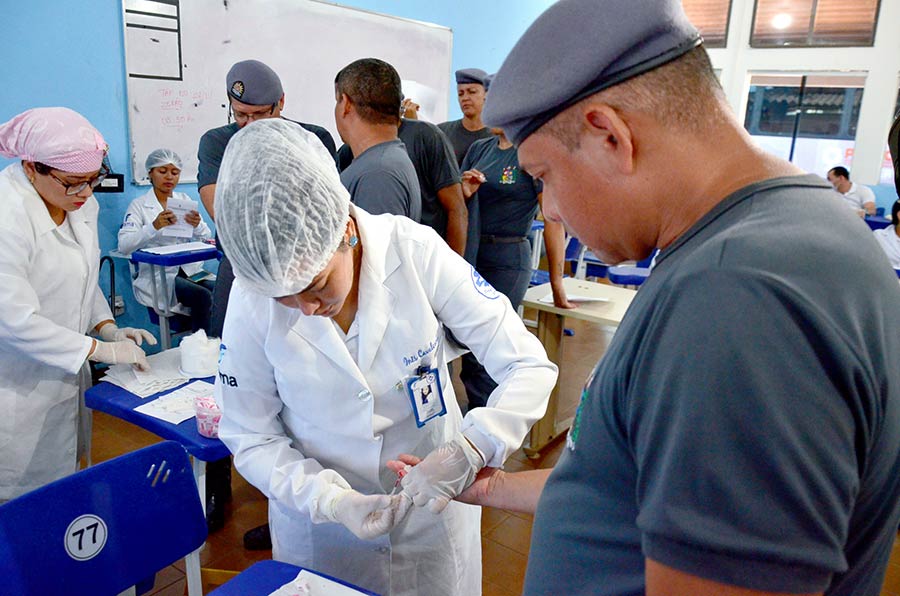 Sesa leva ação de saúde ao Comando-Geral da Polícia Militar
