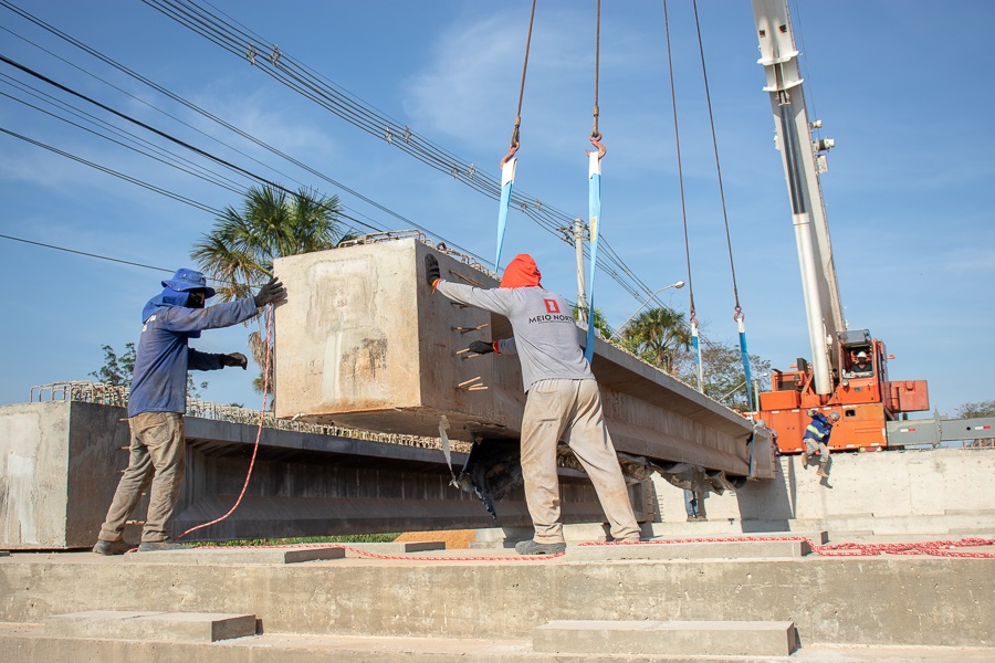 Ponte da Lagoa: nova etapa da obra inicia com montagem de vigas em concreto