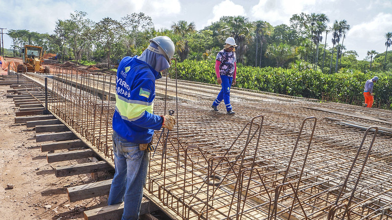 Nova Duca Serra: obra avança com a construção da laje da ponte sobre a Lagoa dos Índios