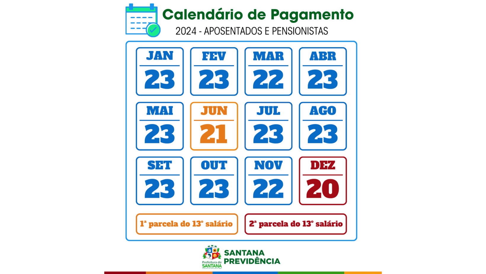 Calendário Anual de Pagamentos 2024
