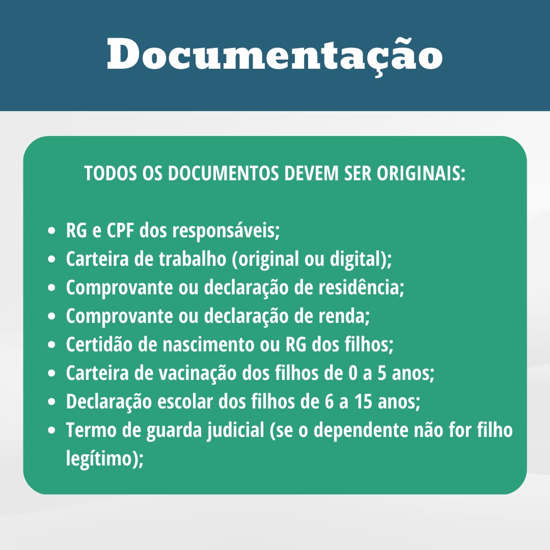 Documentação necessária