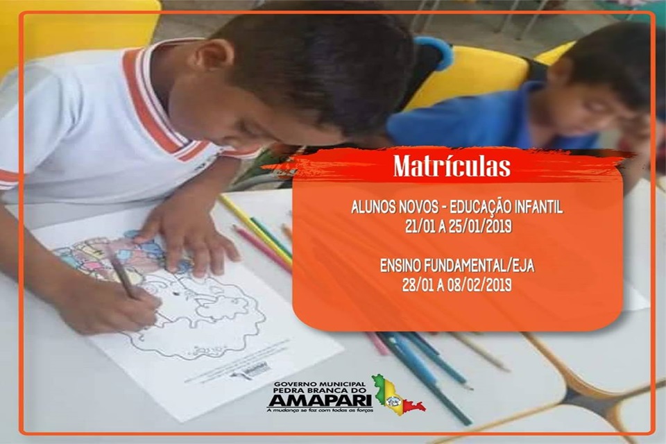 MATRÍCULA NAS ESCOLAS MUNICIPAIS