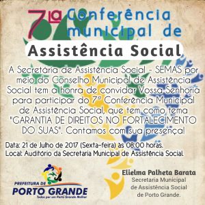 Conferência Municipal de Assistência Social será realizado em Porto Grande.