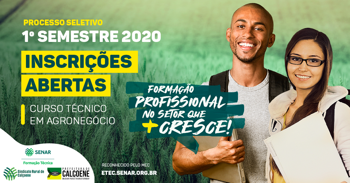 Processo seletivo do curso Técnico em Agronegócio - SENAR