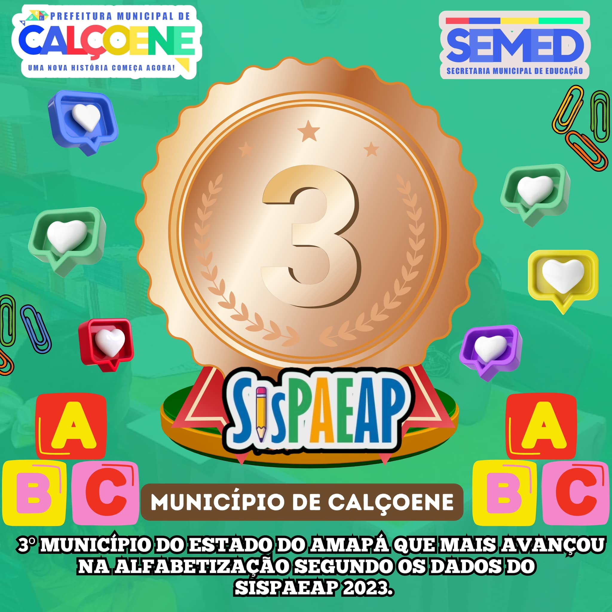 Calçoene alcança destaque na Avaliação Sispaeap 2023 com avanços significativos na educação