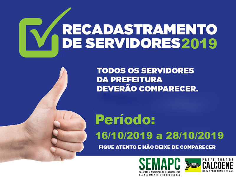 RECADASTRAMENTO FUNCIONAL SERVIDORES PÚBLICOS PREFEITURA DE CALÇOENE