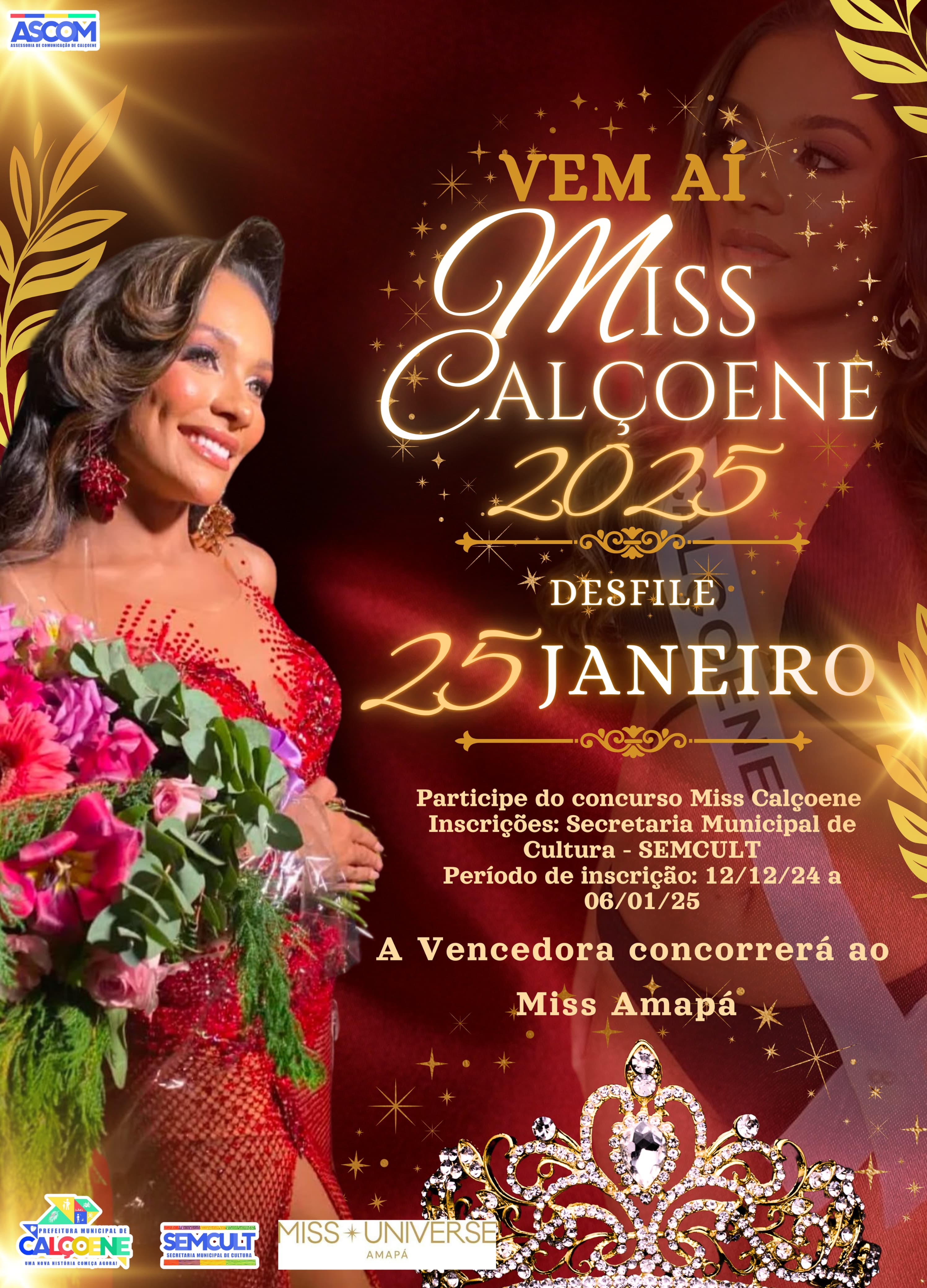 Inscrições abertas para o concurso Miss Calçoene 2025