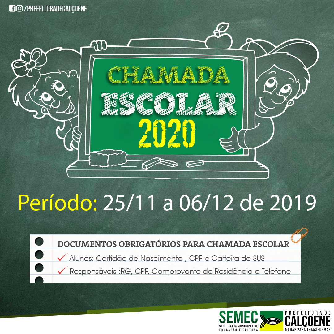 Chamada Escolar Municipal 2020